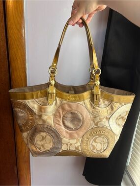 Coach Carly Patchwork Tote Bag